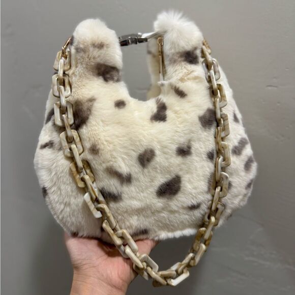 Multi Use Style Handmade Real Rex Rabbit Fur Purse/Shoulder Bag/Crossbody - Picture 14 of 16